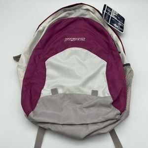 Vintage Jansport Backpack Purple White School Student Book Bag